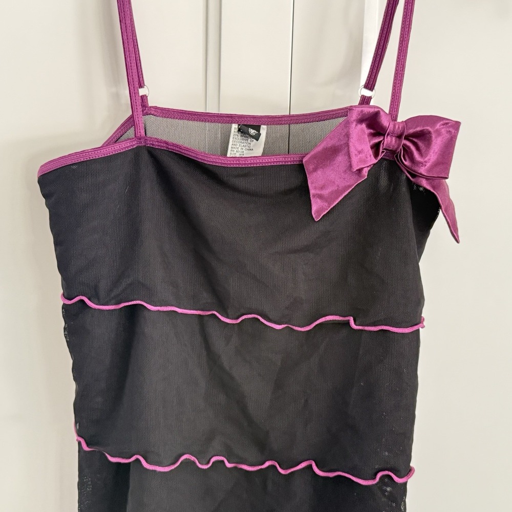 Vintage Morbid Threads Y2K Mesh Tired Ruffle Cami Slip DressTop Whimsygoth Fairy - Picture 4 of 9